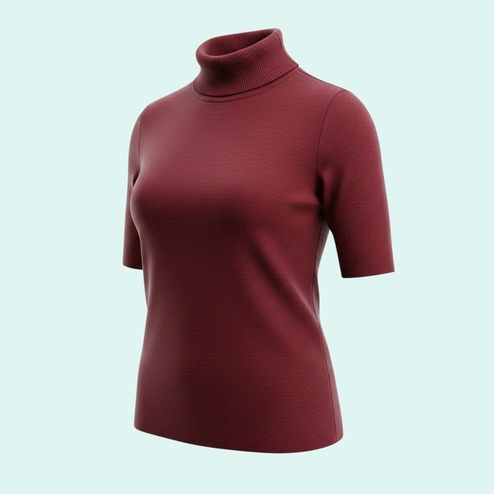 Alfani Petite XL Burgundy Turtleneck Sweater Casual Minimalist Top
